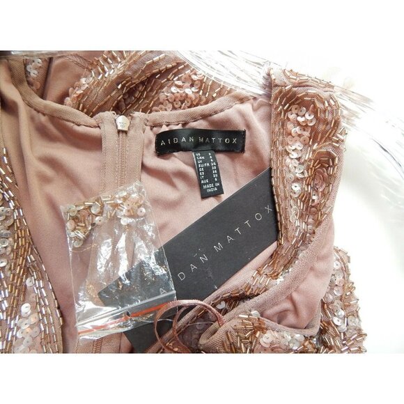 Aidan Mattox Sleeveless Sequin Cocktail Dress Size US 2 Ice Pink - Picture 4 of 7